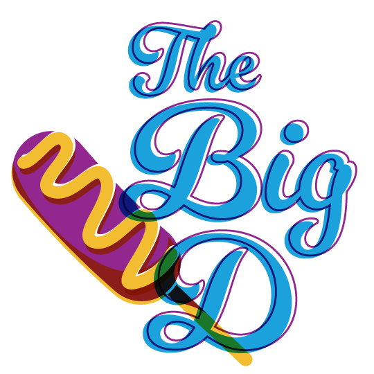 The Big D Text with Corn Dog Icon